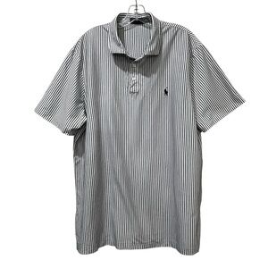 Polo Ralph Lauren Men’s XXL Black and White Stripe Short Sleeve Polo Shirt Ba19